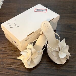 a new day Ivory Floral Slip-On Mules
